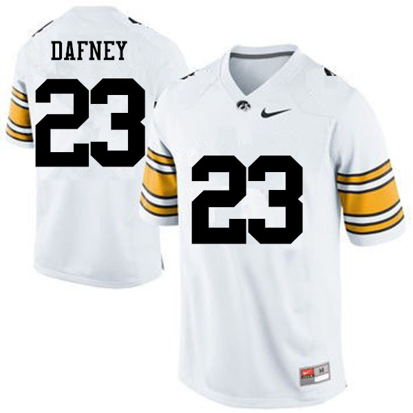 Men Iowa Hawkeyes #23 Dominique Dafney College Football Jerseys-White